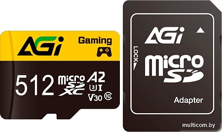 Карта памяти AGI TF138 Supreme microSDXC 512GB AGI512GGSTF138 (с адаптером)