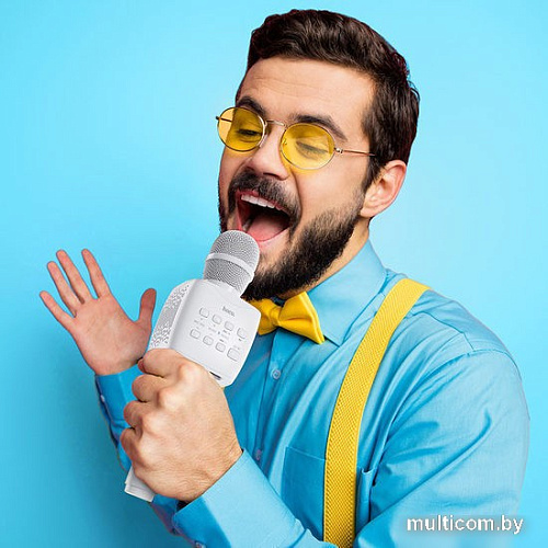 Bluetooth-микрофон Hoco BK5 Cantando (белый/голубой)