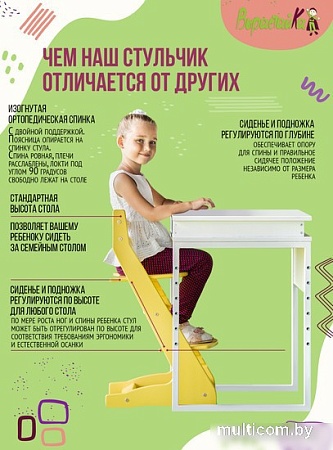 Растущий стул Millwood Вырастайка 2 СДН-3 В2 (беленый)