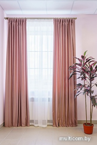Комплект штор Decoretto Нубук чайная роза НЧР-K33 3.5x2.5 м (розовый, 2 шт)