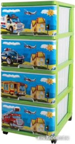 Комод Dunya Машинки 040314 (зеленый)