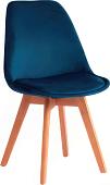 Стул TetChair Secret De Maison Tulip Soft (вельвет/дерево, синий/натуральный)
