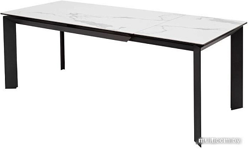 Кухонный стол M-City Cremona 140 Matte Statuario 614М04873 (белый мрамор матовый/черный)