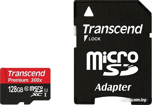 Карта памяти Transcend microSDXC UHS-I 300x Premium (Class 10) 128GB (TS128GUSDU1)