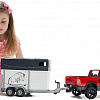 Bruder RAM 2500 Power Wagon with horse trailer and horse 02501