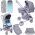 Универсальная коляска Lorelli Aster (2 в 1, серый/бирюзовый)