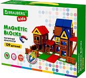 Конструктор BRAUBERG 663850 Kids Magnetic Mega Build Blocks-129 Построй дом