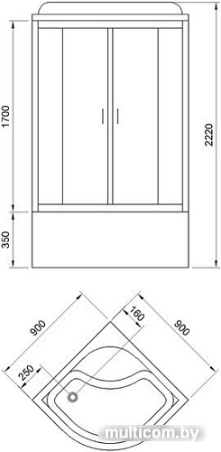 Душевая кабина Royal Bath RB90CK5-BT-CH 90x90