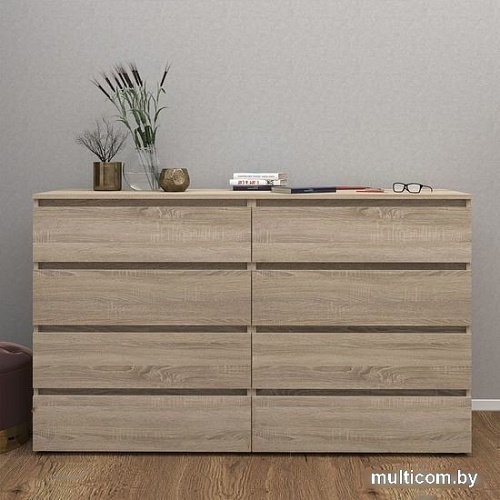 Комод Кортекс-мебель Бари 160 8ш (дуб сонома/дуб сонома/дуб сонома)