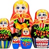 Развивающая игра Брестская Матрешка C грушами, яблоками и красной смородиной (набор 5 шт)