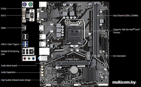 Материнская плата Gigabyte H410M S2H (rev. 1.0)