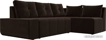 Угловой диван Mebelico Амадэус 109694 (правый, микровельвет, коричневый)