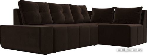 Угловой диван Mebelico Амадэус 109694 (правый, микровельвет, коричневый)