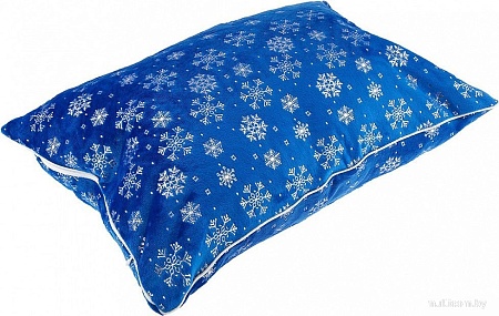 Декоративная подушка Домашняя Мода Новогодний принт (50х35, синий)