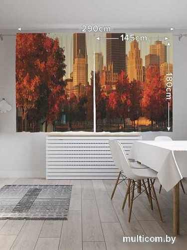 Комплект штор JoyArty Осенний город в закате 1.45x1.8 м p_38519_145x180 (2 шт)