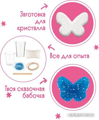 Набор для опытов Bumbaram Кристаллы. Сказочная бабочка синяя A126