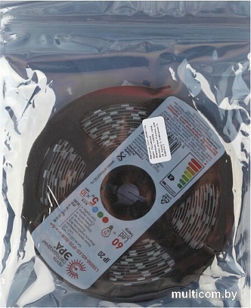 Светодиодная лента ЭРА LS5050-14,4-60-12-RGB-IP20-1year-5m