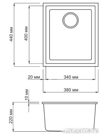Кухонная мойка Omoikiri Bosen 38-U-BL (4993157)