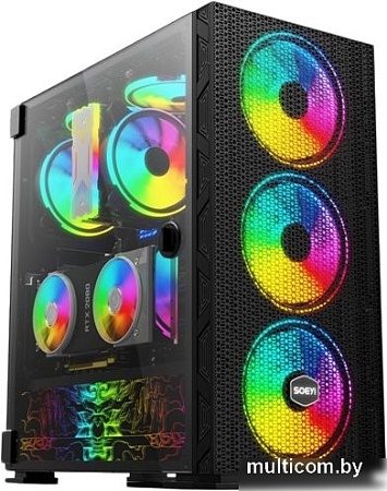 Корпус Soeyi AX8-B20 Tempered Glass