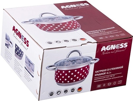 Кастрюля Agness Горошек 937-702