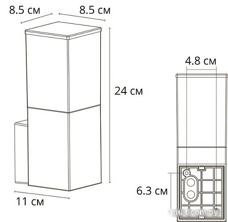 Уличный настенный светильник Arte Lamp Plate A3710AL-1BK