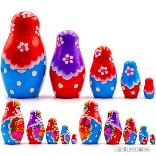 Развивающая игра Брестская Матрешка Классическая с лилиями и колокольчиками (набор 5 шт)