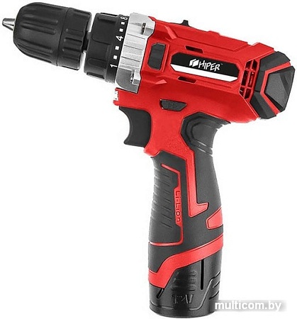 Дрель-шуруповерт Hiper HCD12/2A (с 2-мя АКБ, кейс)