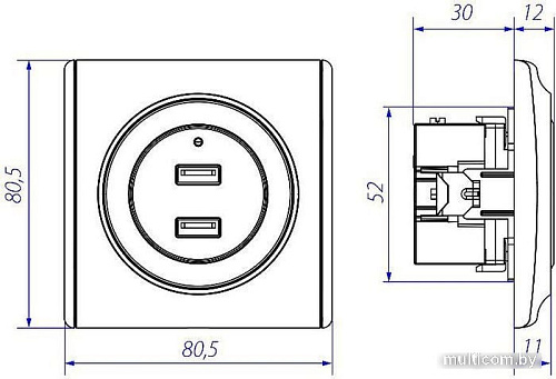 Розетка USB OneKeyElectro Florence 1E10351303