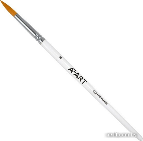 Кисть для рисования Azart №6 (синтетика, круглая, белый)