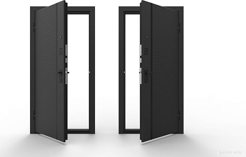 Металлическая дверь Guard Line графит/шагрень белая (86x205, правая)