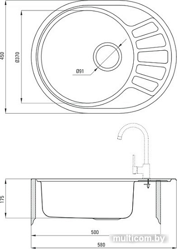 Кухонная мойка Deante Stock ZST 011C (сатин)