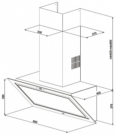 Каминная вытяжка TEKA QUADRO DLV 985 B