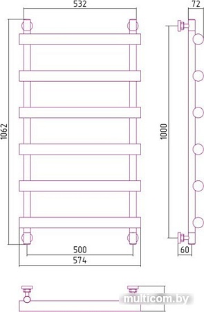 Полотенцесушитель Сунержа Атлант 1000x500 00-0226-1050