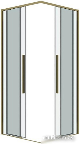 Душевой уголок Grossman Galaxy 100x100x195 300.K33.01.1010.32.00 (золото сатин/прозрачное стекло)