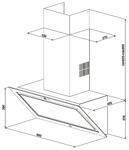 Каминная вытяжка TEKA QUADRO DLV 985 B