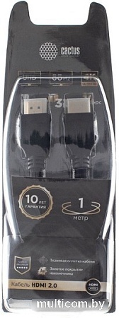 Кабель CACTUS HDMI - HDMI CS-HDMI.2-1 HDMI (1 м, черный)