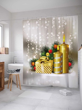 Шторка-занавеска для ванны JoyArty Подарок при свечах sc_78059