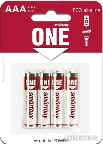 Батарейки SmartBuy One AAA 4шт. LR03