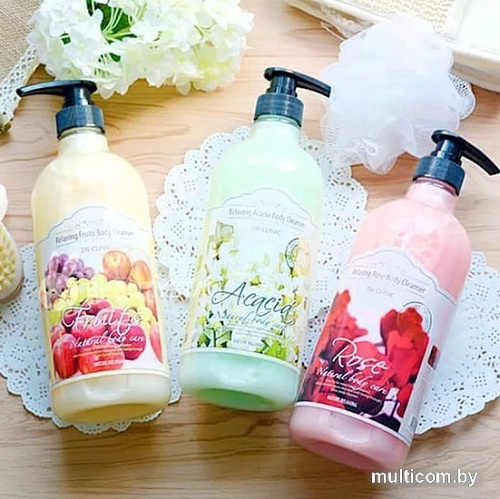 Косметика по уходу за телом 3W Clinic Гель для душа Relaxing Body Cleanser с экстрактом розы 1 л