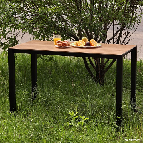 Стол Millwood Сеул керамогранит 120x60x75 (дерево вуд/металл черный)