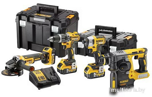 DeWalt DCK422P3T (шуруповерт, винтоверт, болгарка, перфоратор, 3 АКБ, кейс)