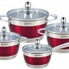Набор кастрюль Rainstahl RS-1818-08 (красный)