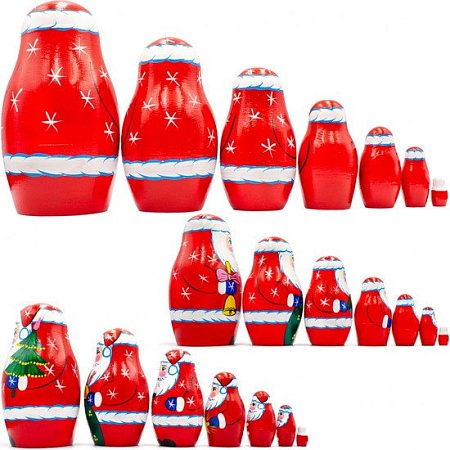 Развивающая игра Брестская Матрешка В виде Санта Клауса (набор 7 шт)