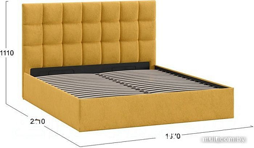 Кровать Трия Эмбер универсальный тип 1 с ПМ и заглушиной 160x200 (Wellmart Yellow)