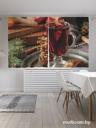 Комплект штор JoyArty Стаканчик глинтвейна Oxford DeLux 1.45x1.8 м pox_380844 (2 шт)