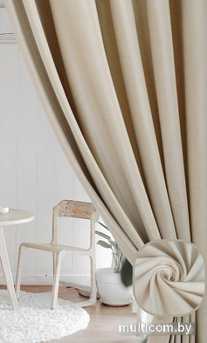 Комплект штор Soft Lines Бархат 9138-E4 2x2.4 м (молочный, 2 шт)