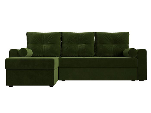 Угловой диван Mio Tesoro Верона лайт левый (микровельвет, зеленый)
