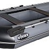 Гребная лодка Vivax К280Т с полом-сланью (без киля, серый/черный)