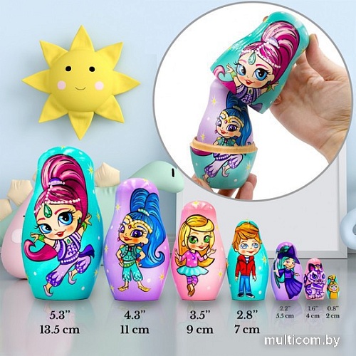 Развивающая игра Брестская Матрешка Шиммер и Шайн (Shimmer and shine) (набор 7 шт)