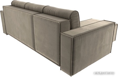 Угловой диван Mebelico Куба угловой 108651 (левый, БНП, микровельвет, бежевый)